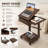 27.4" Solid Wood C-Shaped Rolling End Table with 360° Rotating Desktop, Foldable Shelf, Removable Laptop Stand & Lockable Wheels