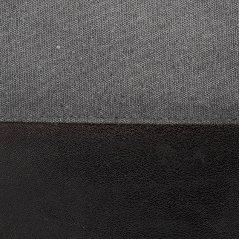 Canvas In Black Leather And Grey Canvas, Gray/Black