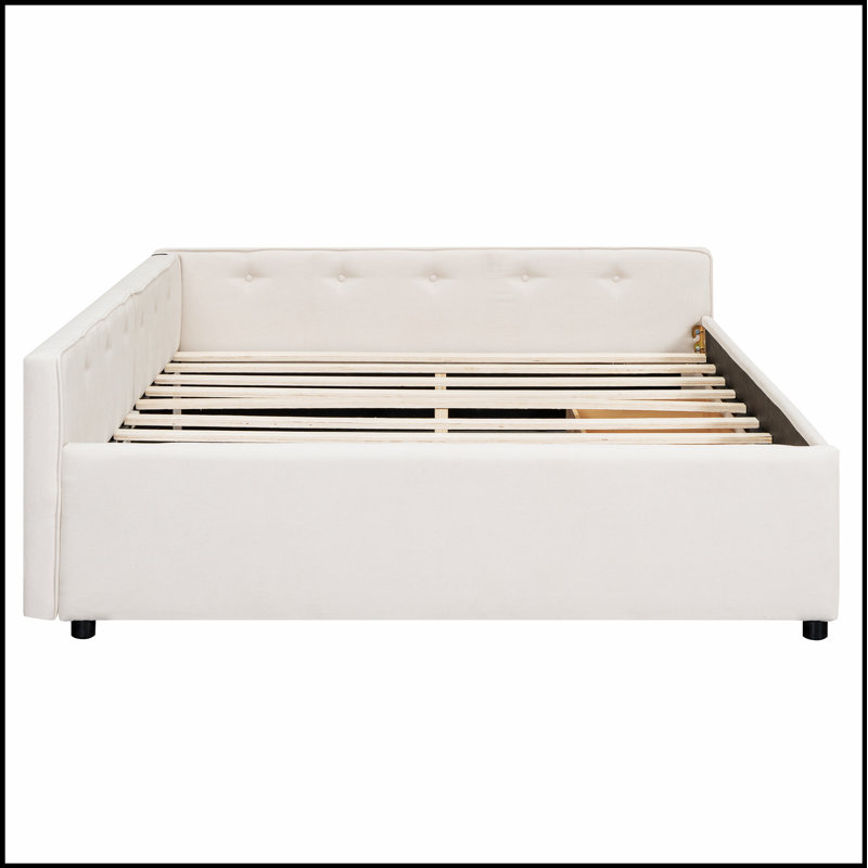 Lit plateforme tapissier avec ports USB et 2 tiroirs spacieux pour un confort et un rangement modernes, Grand lit