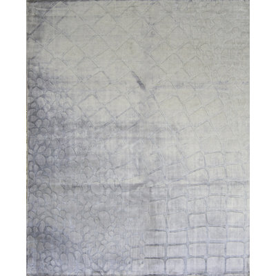 Hand-Knotted High-Quality Gray Area Rug