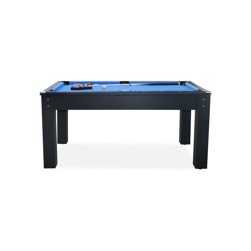 Bolton 66" Black MDF Billiard Pool Table with Blue Velvet Felt