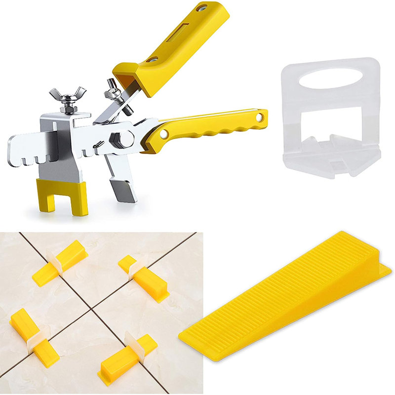 Ensemble de niveleur de carrelage Home Essentials Essential Gadget 1,18 pouces 300 bases + 100 coins + pinces à pousser