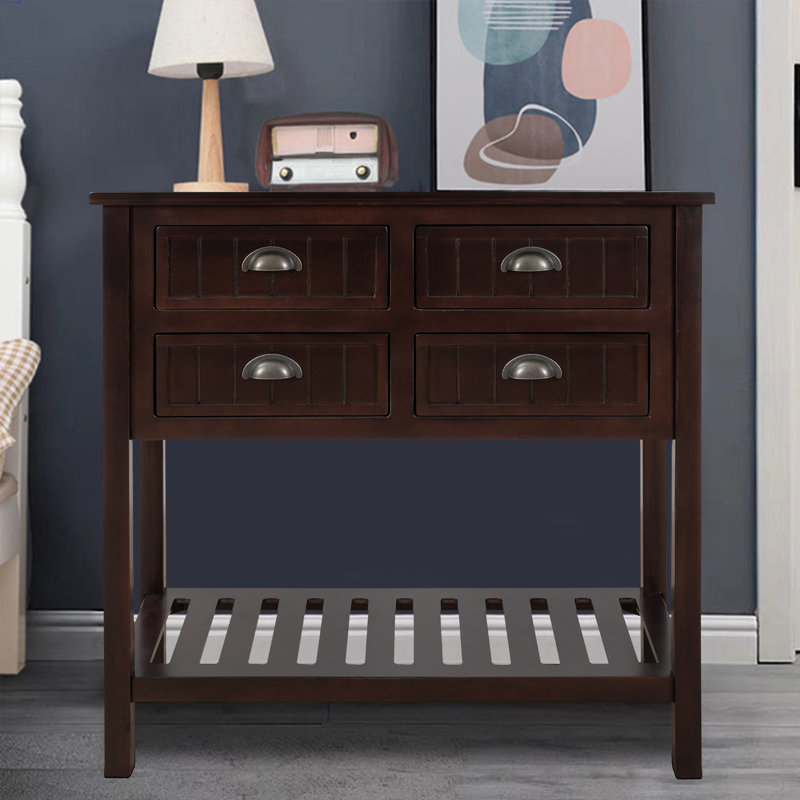 Aubriana 31.7'' Solid Wood Console Table, Espresso