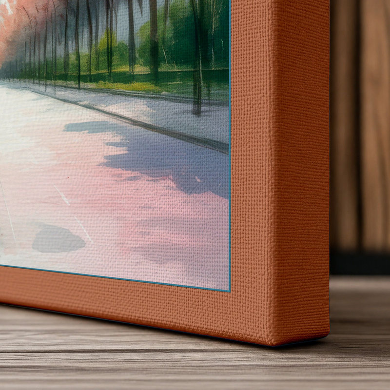 Postcard from Paris Romantic - Wrapped Canvas, 30x20 - 76.2 x 50.8 cm, Terracotta Border
