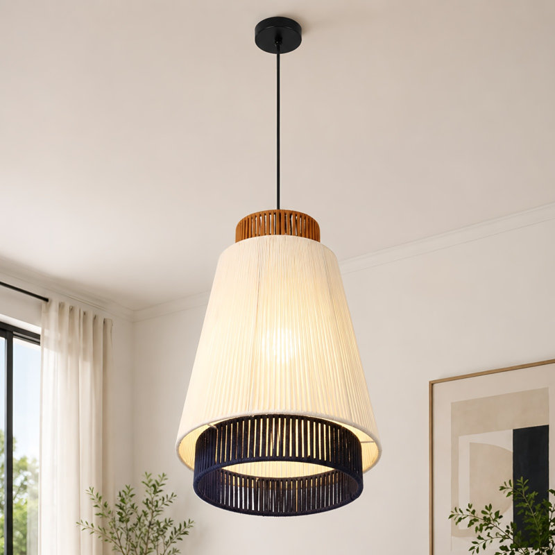 Luminaire suspendu de style bohémien à 1 lumière à intensité variable (ampoule incluse)