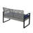 4-Piece Patio Furniture Set Outdoor Balcony Porch Garden Backyard Lawn Furniture Gray Acacia Wood Table Top, Blue Cushion And Light Gray Rattan-949330637