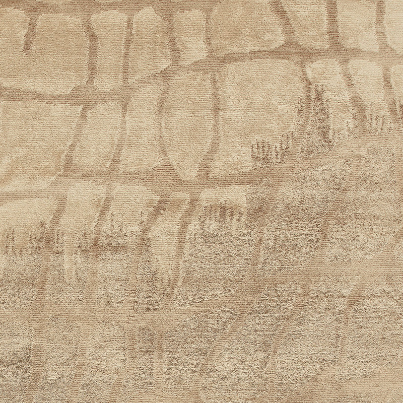 Hand Knotted Abstract Area Rug in Brown/Nutmeg, Rectangle 8' x 10'