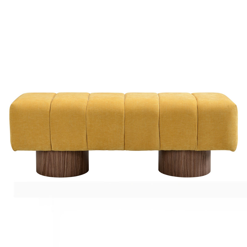 Upholstered Dining Bench For Dining Room, Yellow