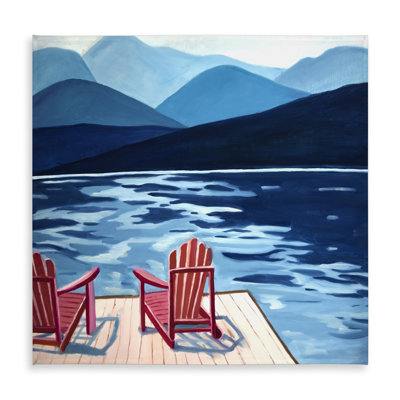 Lake Dock Mountains Chairs Tablecloth | Indoor Outdoor Decor