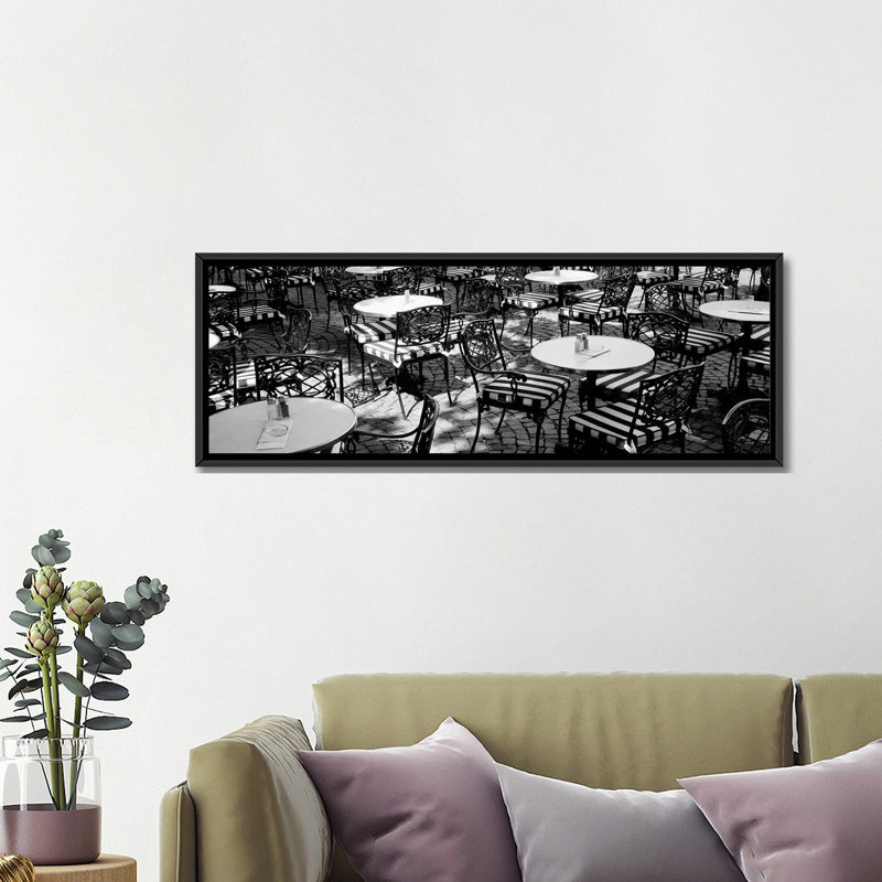«Panoramic Street Cafe», Francfort, Allemagne, reproduction de photo sur toile tendue, H 12 po x l 36 po x P 1,5 po