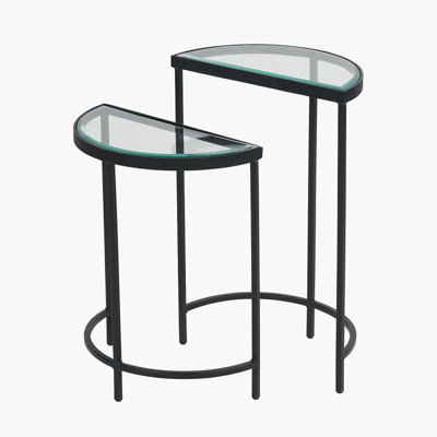 Silber Glass Top Frame Nesting Tables