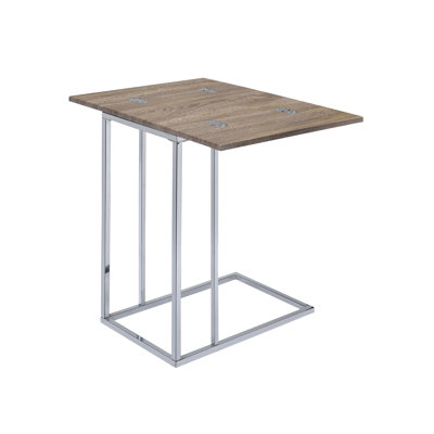 Danson Weathered Oak & Chrome Finish Accent Table