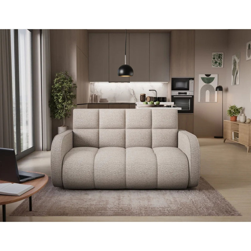 Upholstered 60.6'' Sleeper Sofa, Beige