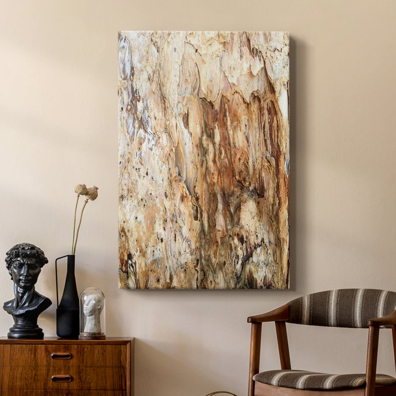 Triangle de texture d'arbre III - galerie Cavas sur mesure, H 27 po x l 18 po