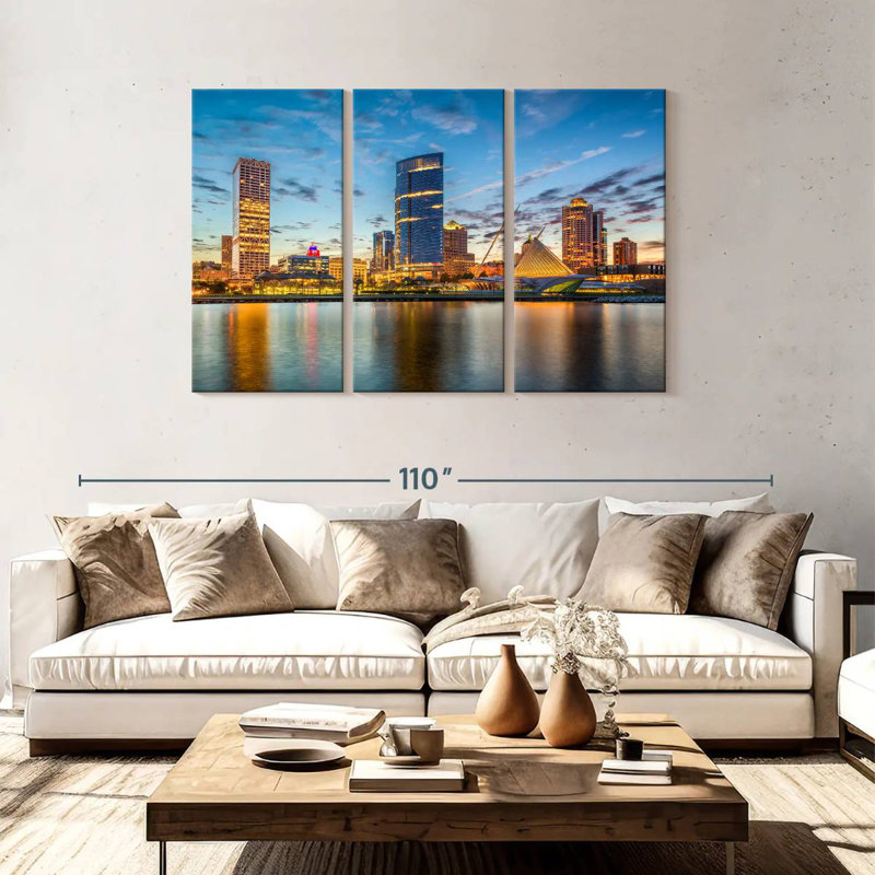 Senne Milwaukee Cityscape, 48" H x 74" W