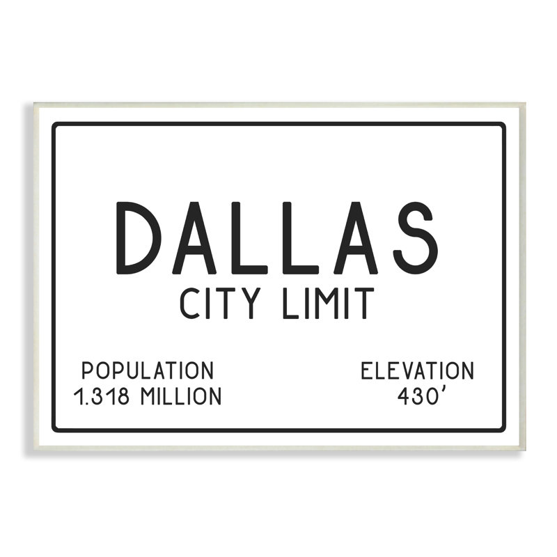 «Dallas City» par Daphne Polselli, reproduction d'art textuel sur toile, H 13 po x l 19 po, Sans cadre
