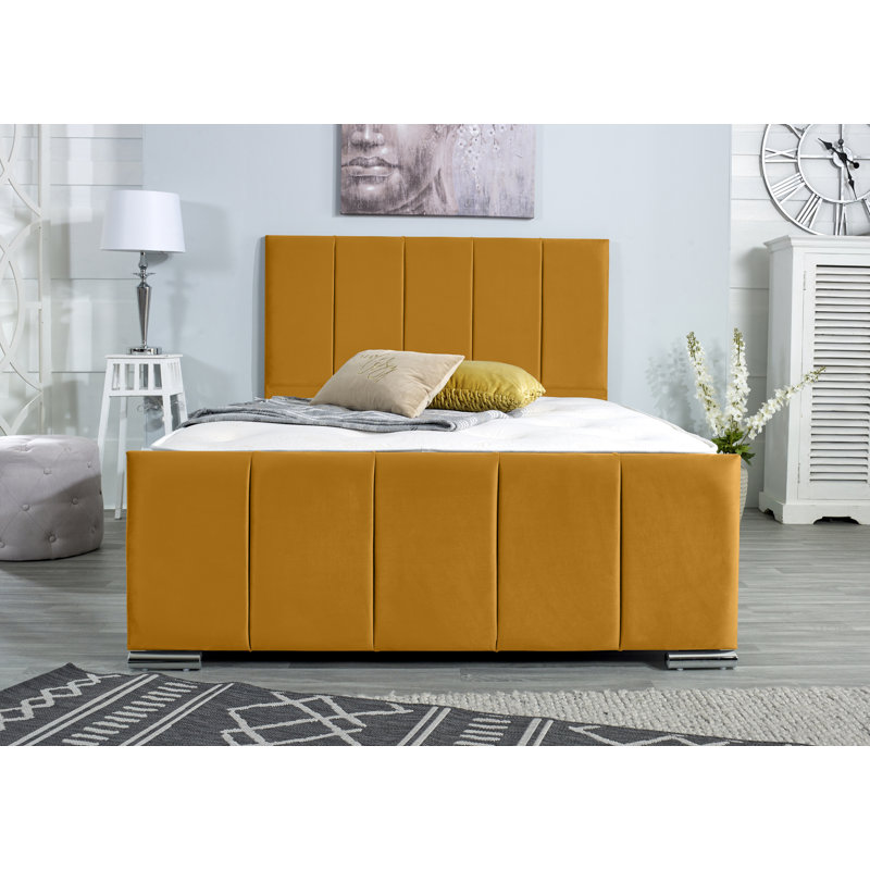 Rossing Upholstered Bed Frame, Super King - W 187.9 x L 218.4cm, Mustard