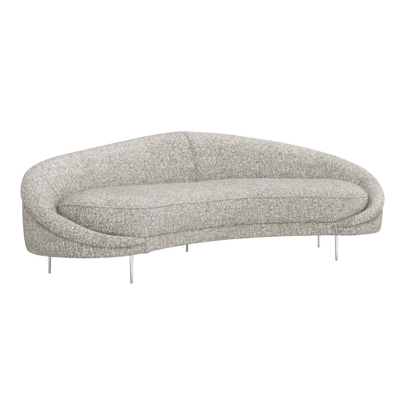 Ava Sofa, Breeze Polyester Blend, Polished Nickel