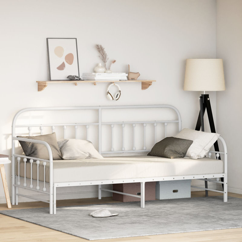 Beds & Bed Frames White Metal Durable Bed Frame, Single (3')