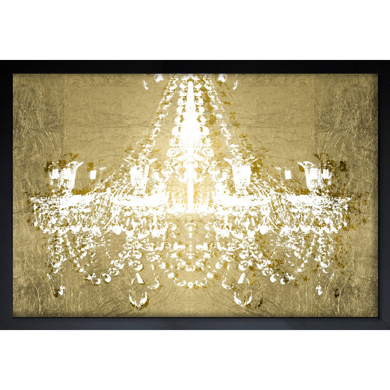 Dramatic Entrance Gold - peinture sur toile, Toile avec cadre noir, H 46,5 po x l 31,5 po