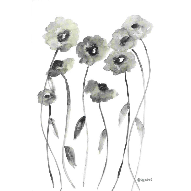 Coquelicots foncés II, H 18 po x l 12 po, Non, Toile tendue