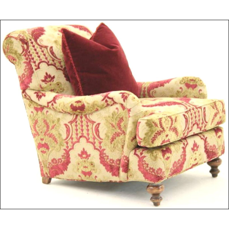 Leather Armchair, Pewter, Croc Gator Brown