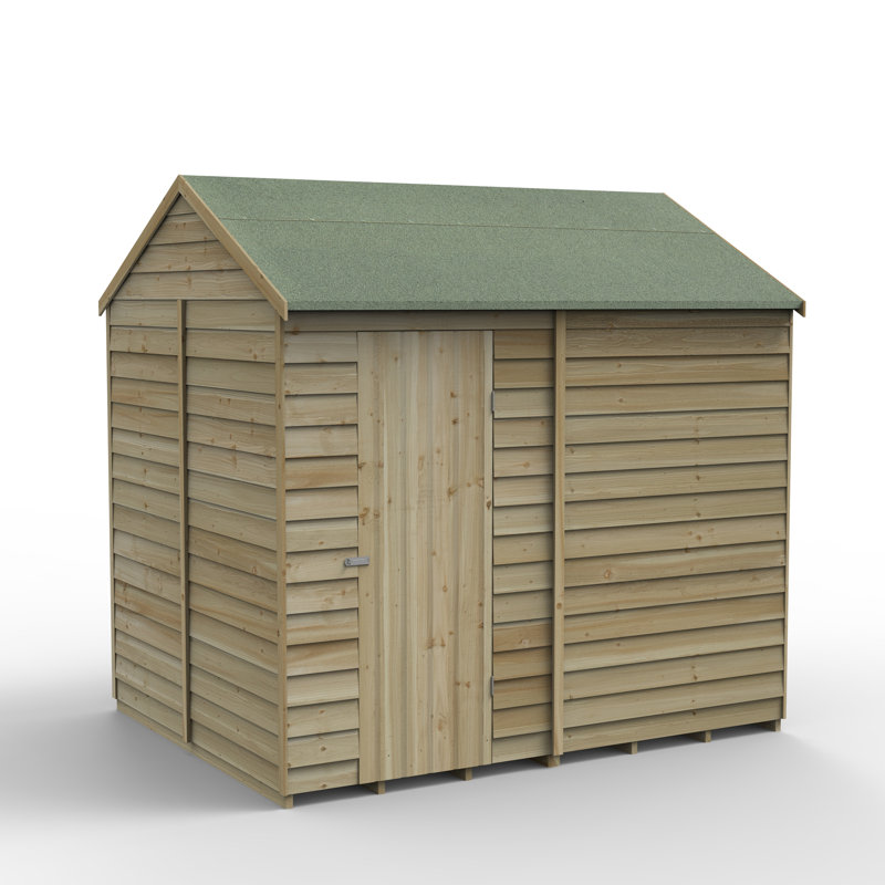 Overlap Pressure Treated 8 x 6 Reverse Apex Shed - No Window, No