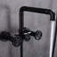 Three Wheel Handle Industrial Pipe Wall Mounted Bathtub Filler Faucet With Hand-Held Shower-70923538