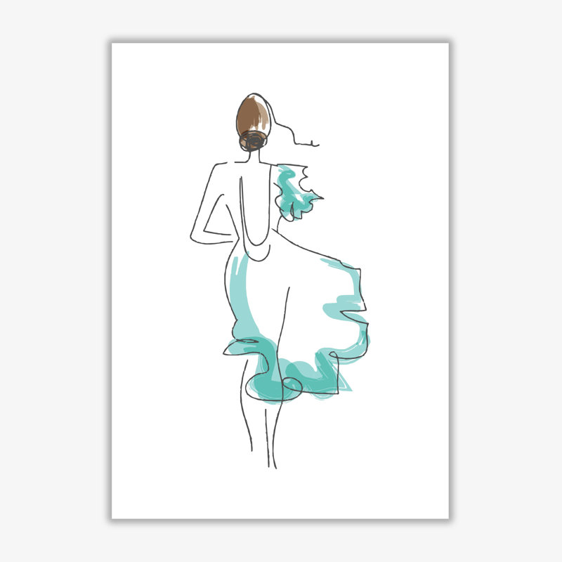 Fashion Line Drawing - Print, 85 cm H x 60 cm W x 1 cm D, No Frame