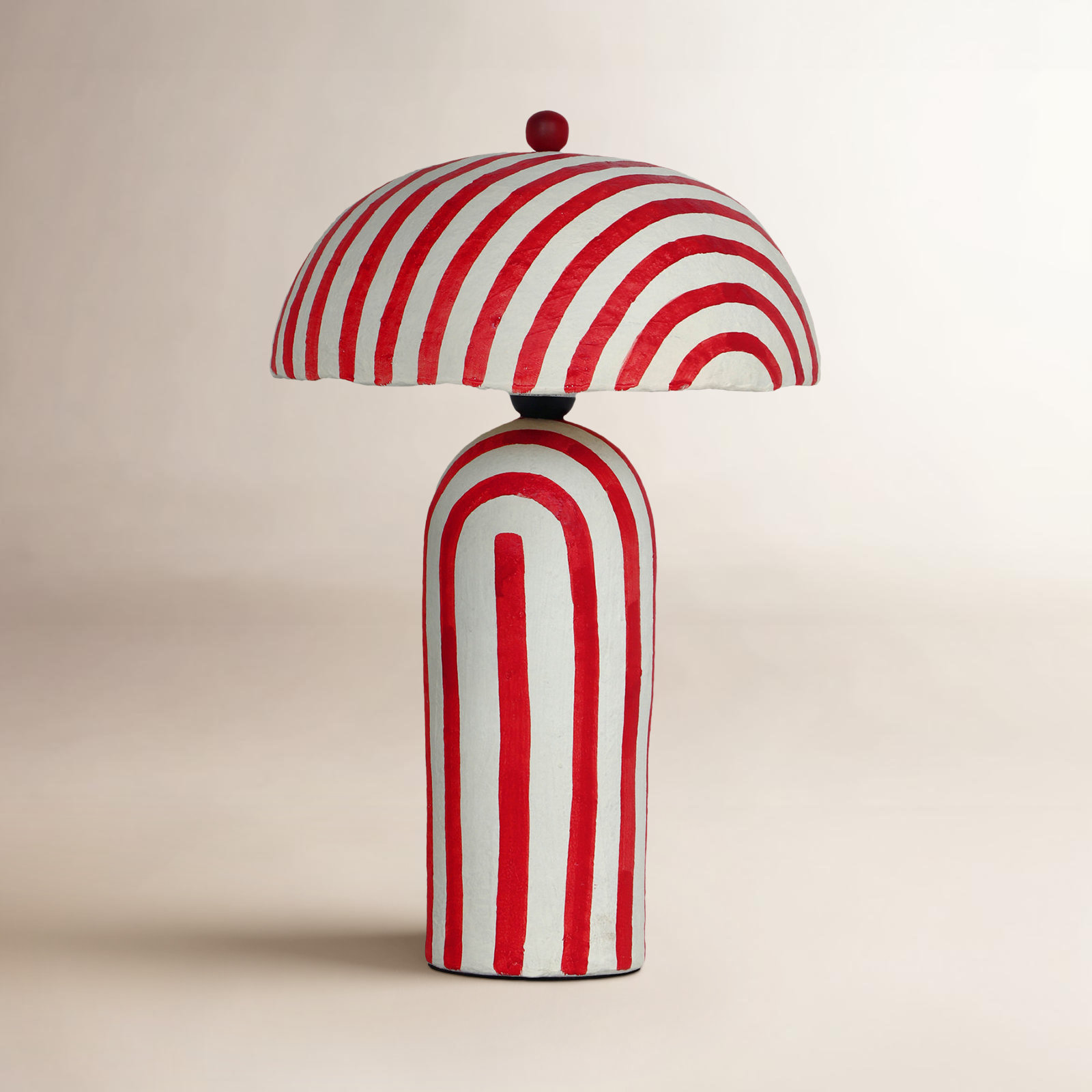 Jamia Table Lamp, Red/White, Red/White