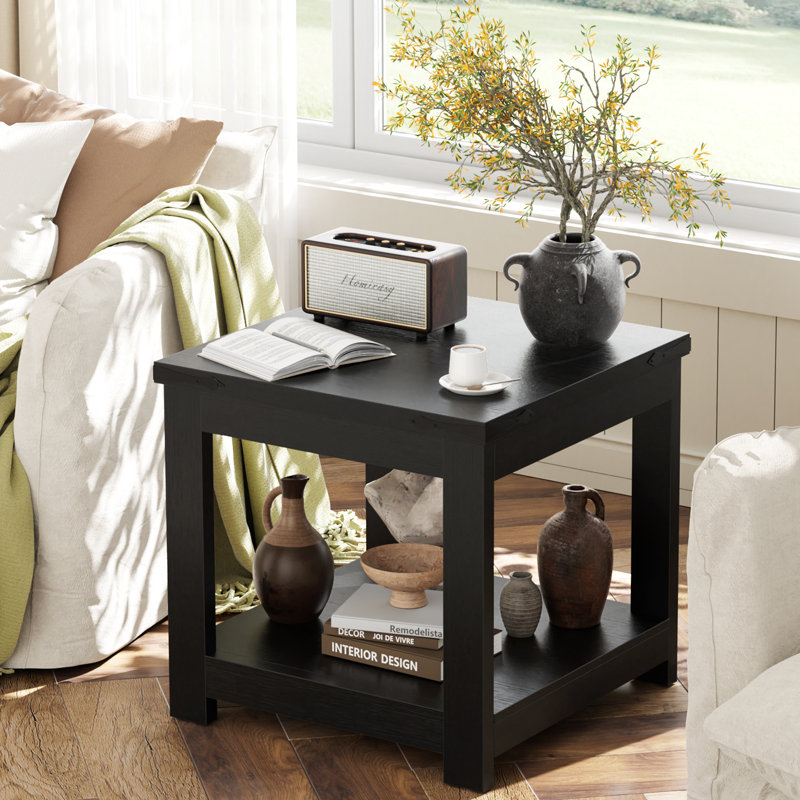 Table de bout carrée 20 po x 20 po, Noir