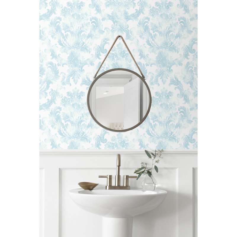 Papier peint sans cadre Seabrook Designs, Bleu ciel métallique