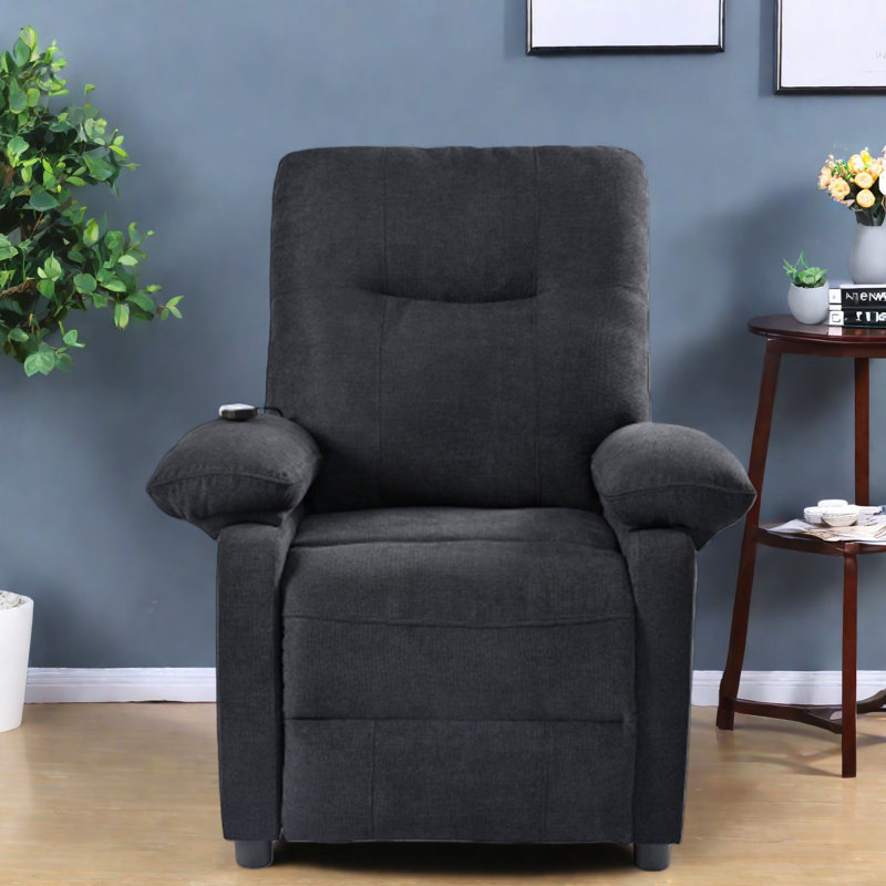Fauteuils inclinables chauffants à massage, fauteuil moderne en chenille avec rangement pour la maison