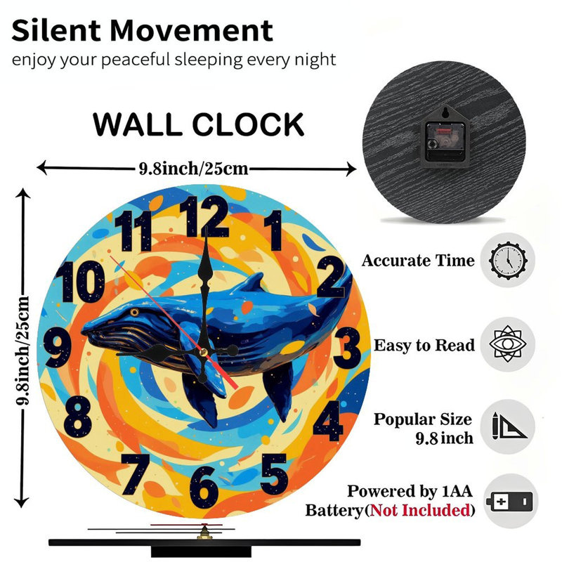 Horloge murale baleine