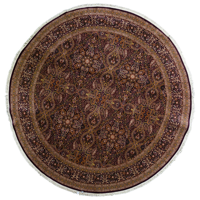 Hand Woven Wool Oriental Area Rug, Round 11'