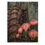Pivoines par le vieux tracteur I - impression de pivoines sur bois de pin naturel-1758684705