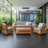 Ensemble de conversation pour patio en teck pour 5 personnes Bogota avec coussins Sunbrella®
