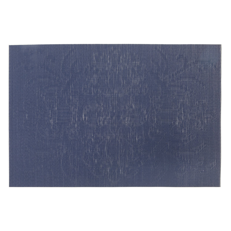 Napperon en vinyle damassé bleu marine - ensemble de 12