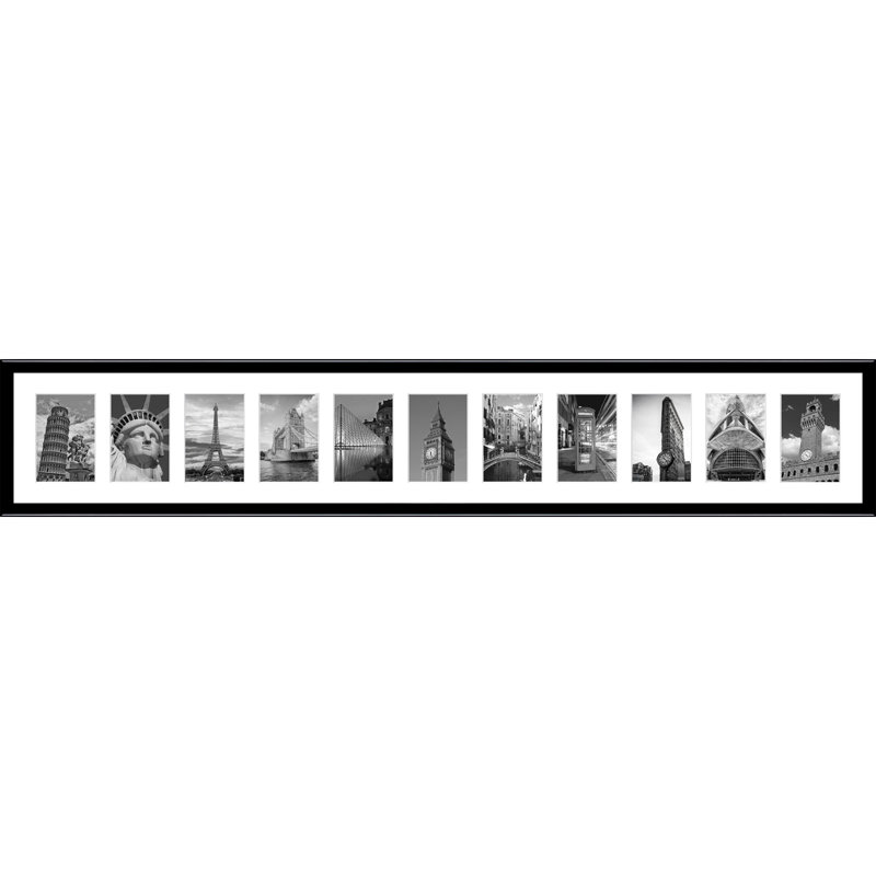 Laklyn Collage Picture Frame, Glossy Black, 117"H x 21"W