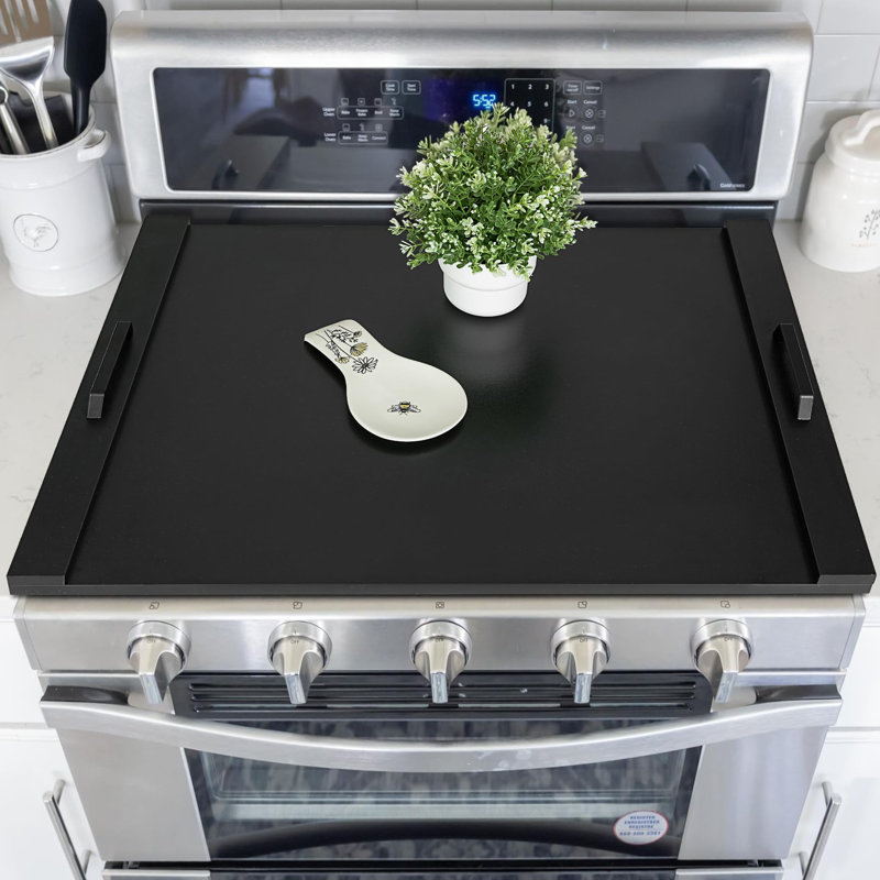 Couvercle de plaque de nouilles de poêle, couvercle de cuisinière à gaz électrique noir pour four de cuisine à domicile grand