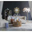Vase décoratif en porcelaine bleue, 9 x 8,5 x 8,5 pouces, pour le salon, la chambre à coucher, le bureau et la maison