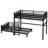 Metal Twin XL Over Twin XL Bunk Bed with Loft Conversion - Separable Into Loft and Single Bed, Raised Rail Guard-404145902-404145891
