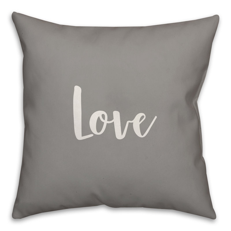  Coussin Love, Gris, Housse de coussin