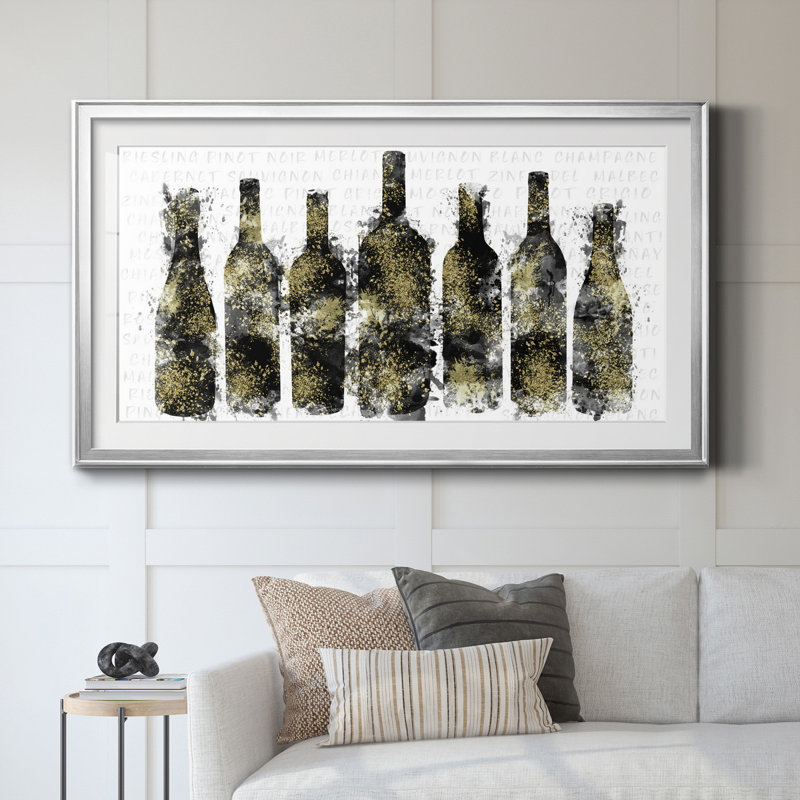 Vin sélection - impression encadrée de qualité supérieure - prête à être accrochée, Cadre argenté