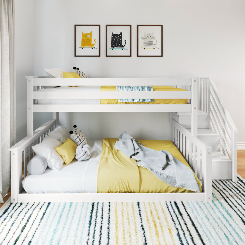 Jahzlynn Kids Twin Over Full Bunk Bed, White