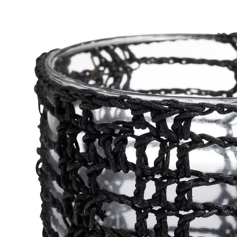 Hemp Basket, Black, 6.5" H x 6.5" W x 6.5" D