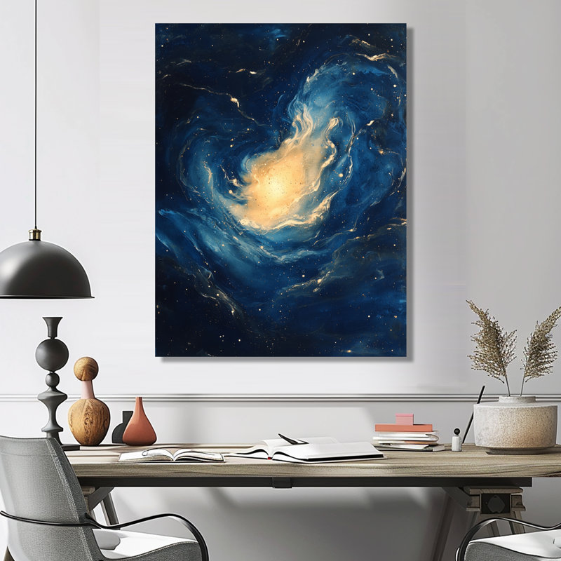 Sérénade dérivante de la nébuleuse II - décor métallique, astronomie, impression sur métal, H 32 po x l 24 po x P 0,84 po
