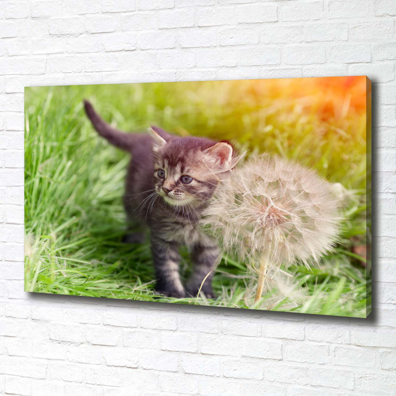 Kitten With A Blowpipe - Wrapped Canvas Print