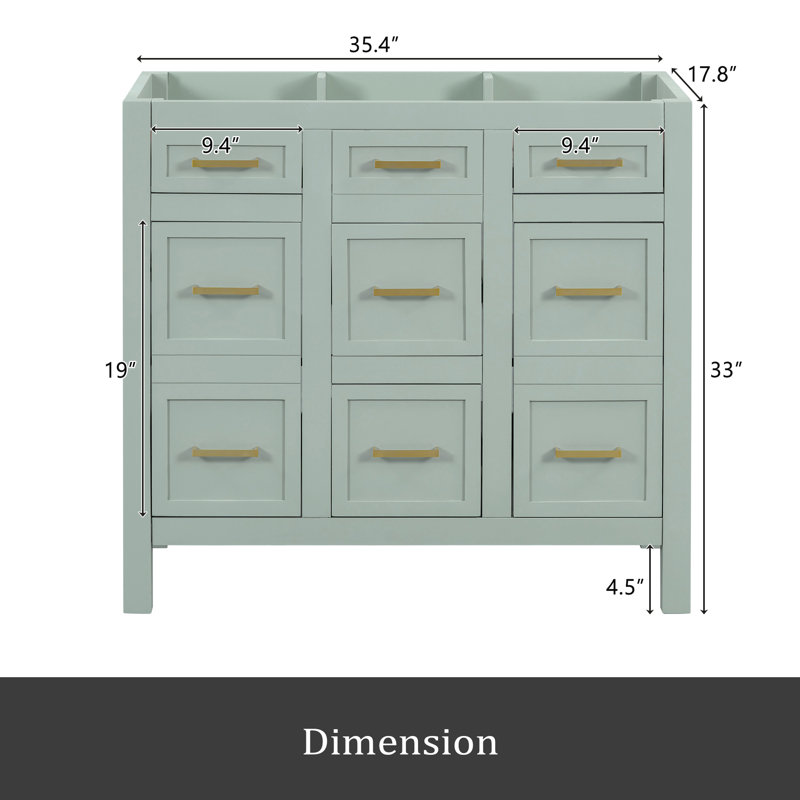 Meuble-lavabo 36 po (lavabo non inclus), Vert
