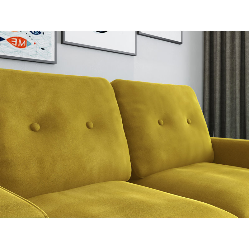 58'' Velvet Loveseat, Goldenrod Velvet 